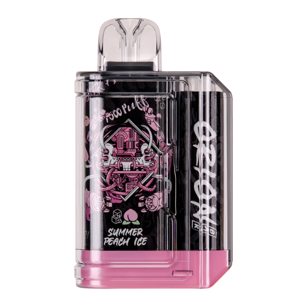 Summer Peach Ice Lost Vape Orion Bar 7500 - Black Coral